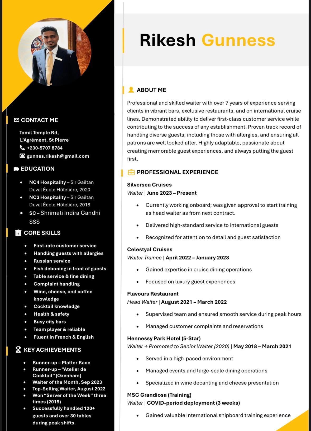 Waiter | Rikesh Gunness